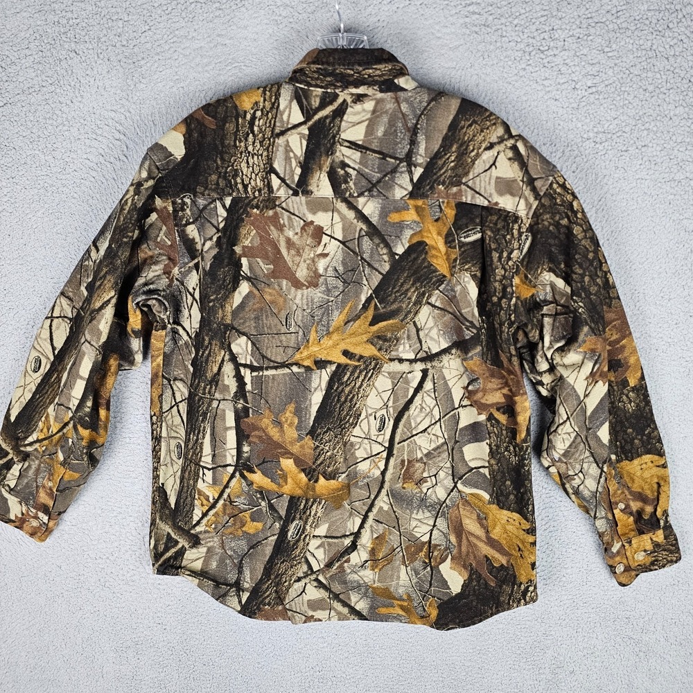 10X Work Hunting Shirt Mens Medium Realtree Hardwood Camo Long Sleeve Button-Up - Picture 2 of 8